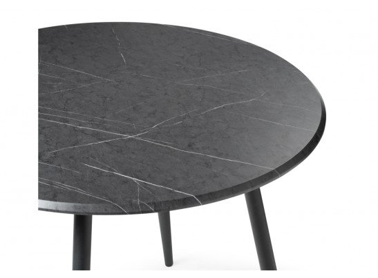 Деревянный стол Абилин 100х76 мрамор черный / черный матовый в Набережных Челнах