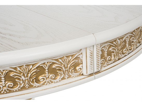 Деревянный стол Лорд молочный / золотая патина в Набережных Челнах