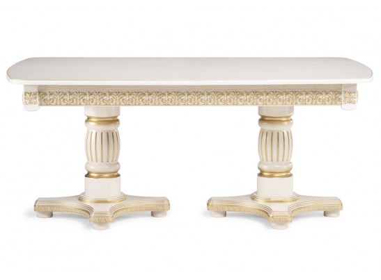 Деревянный стол Морнит 180(240)х100 слоновая кость / золото в Набережных Челнах