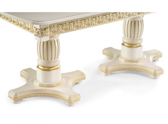 Деревянный стол Морнит 180(240)х100 слоновая кость / золото в Набережных Челнах