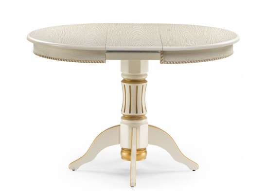 Деревянный стол Павия 90(120)х90х80 слоновая кость с золотой патиной в Набережных Челнах