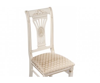 Деревянный стул Roy золото патина тк. К02 бежевая / слоновая кость