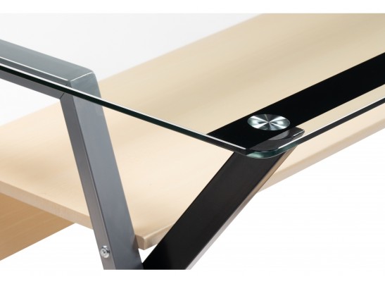 Компьютерный стол Gunar silver gray / clear glass в Набережных Челнах