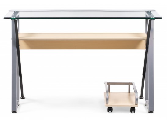 Компьютерный стол Gunar silver gray / clear glass в Набережных Челнах