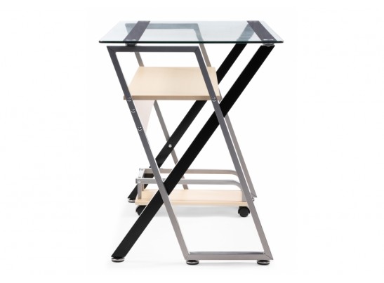 Компьютерный стол Gunar silver gray / clear glass в Набережных Челнах