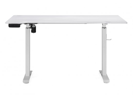 Компьютерный стол Маркос с механизмом подъема 140х80х75 белый / шагрень белая в Набережных Челнах