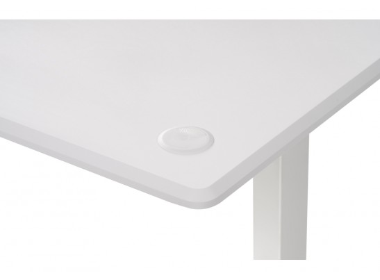 Компьютерный стол Маркос с механизмом подъема 140х80х75 белый / шагрень белая в Набережных Челнах