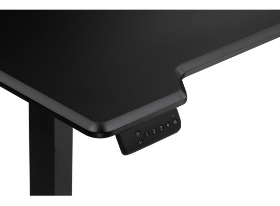 Компьютерный стол Маркос с механизмом подъема 140х80х75 черный / черная шагрень в Набережных Челнах