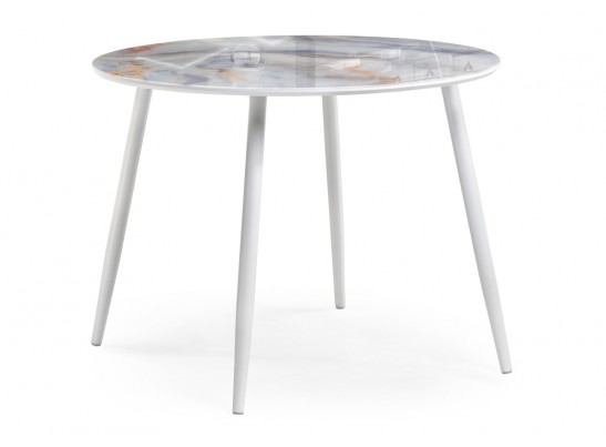 Обеденная группа Алар микровелюр розовый / кианит / белый в Набережных Челнах