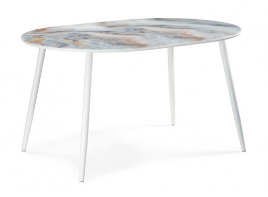 Обеденная группа Алар микровелюр розовый / кианит / белый в Набережных Челнах