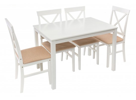 Обеденная группа Chili (стол и 4 стула) buttermilk / beige в Набережных Челнах