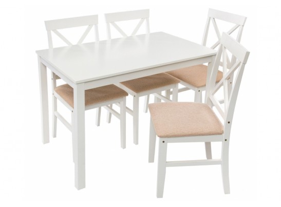 Обеденная группа Chili (стол и 4 стула) buttermilk / beige в Набережных Челнах