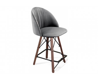 Полубарный стул SHT-ST35-1/S80-1 угольно-серый / темный орех / черный