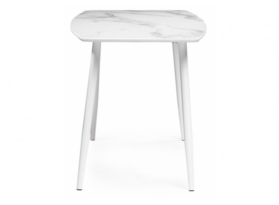 Стеклянный стол Эмма 110(150)x70 белый мрамор / белый в Набережных Челнах