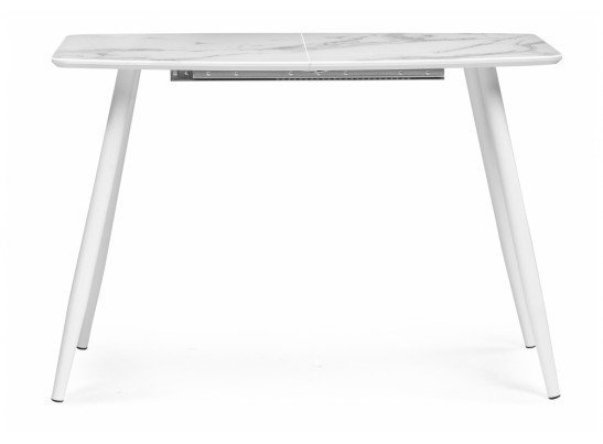 Стеклянный стол Эмма 110(150)x70 белый мрамор / белый в Набережных Челнах