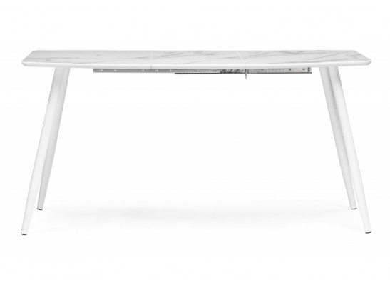 Стеклянный стол Эмма 110(150)x70 белый мрамор / белый в Набережных Челнах