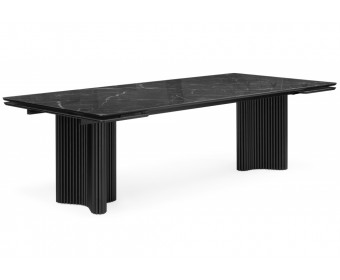 Стеклянный стол Мален 240x110 дарк / черный