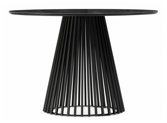 Стеклянный стол Нэнси 110х110 черный мрамор / черный в Набережных Челнах