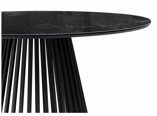 Стеклянный стол Нэнси 110х110 черный мрамор / черный в Набережных Челнах