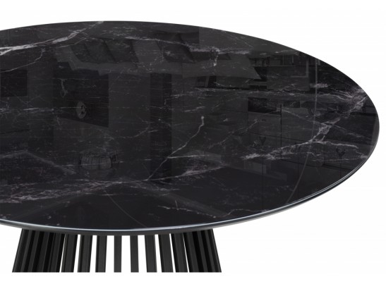 Стеклянный стол Нэнси 110х110 черный мрамор / черный в Набережных Челнах