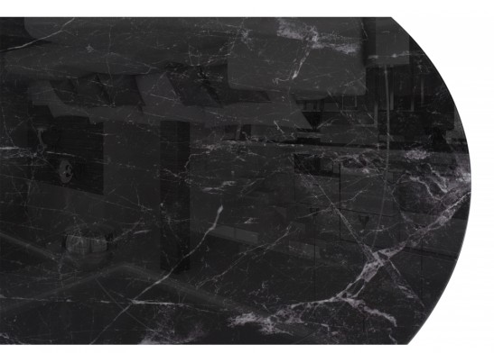 Стеклянный стол Нэнси 110х110 черный мрамор / черный в Набережных Челнах