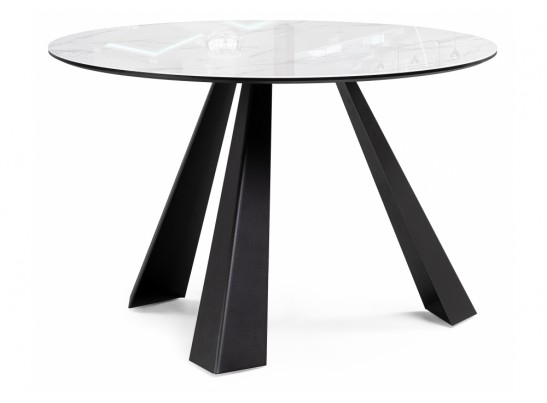 Стеклянный стол Вернер белый мрамор / черный в Набережных Челнах