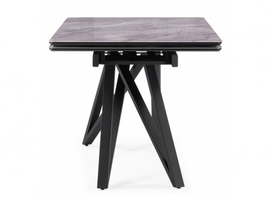 Стеклянный стол Вилсон 140(200)х80 серый мрамор / черный в Набережных Челнах