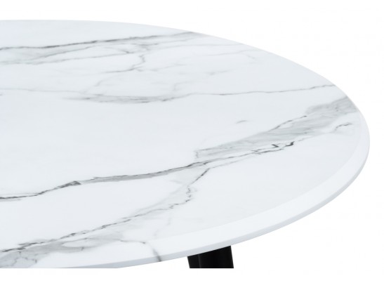 Деревянный стол Абилин 90х76 мрамор белый / черный матовый в Набережных Челнах