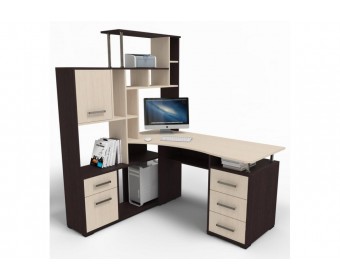 Стол компьютерный Джаз-15 146,5х130х174,6 левый венге / дуб молочный