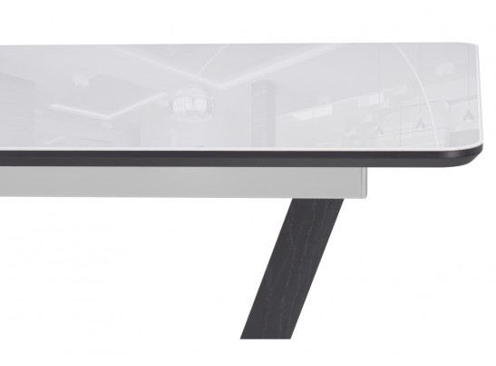 Стол на тумбе Иматра 140(180)х80х75 ультра белый / черный в Набережных Челнах