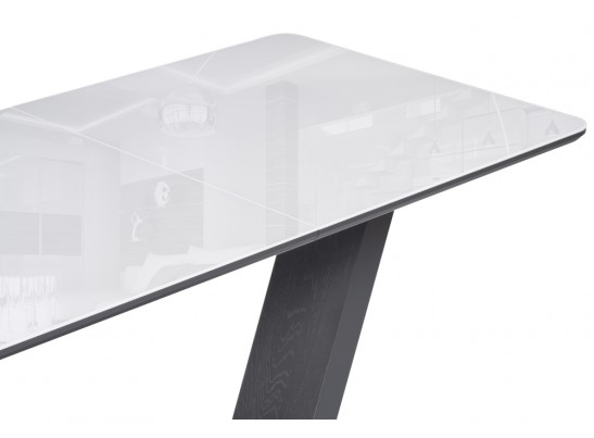 Стол на тумбе Иматра 140(180)х80х75 ультра белый / черный в Набережных Челнах