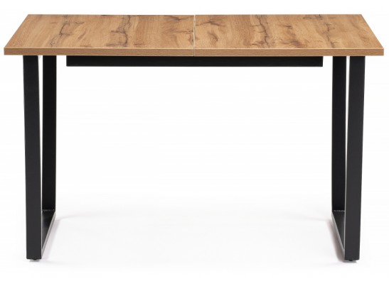 Деревянный стол Лота Лофт 120(160)х75 черный матовый / дуб крафт золотой в Набережных Челнах