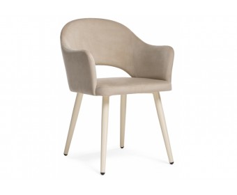 Стул на металлокаркасе Апри микровелюр 05 / бежевый глянец