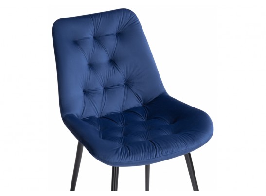 Стул на металлокаркасе Гояр темно-синий / черный глянец в Набережных Челнах