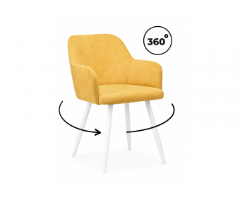 Стул на металлокаркасе Инфини 360 горчичный (ocean 016) / белый