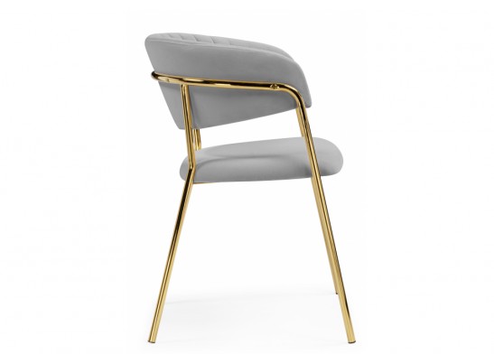 Стул на металлокаркасе Kamelia велюр светло-серый / золотой в Набережных Челнах