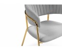 Стул на металлокаркасе Kamelia велюр светло-серый / золотой в Набережных Челнах