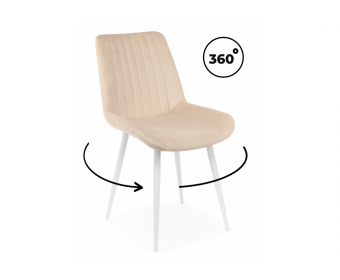 Стул на металлокаркасе Седа 360 бежевый (zd 210) / белый