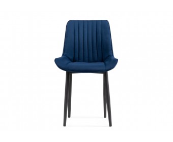 Стул на металлокаркасе Седа велюр синий / черный