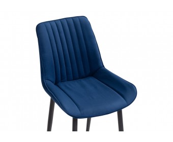 Стул на металлокаркасе Седа велюр синий / черный