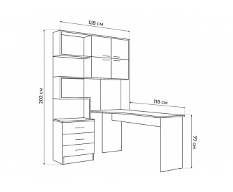 Компьютерный стол Эльброни правый белый