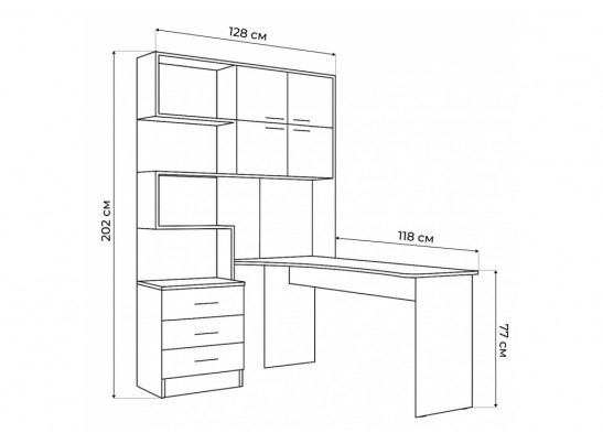 Компьютерный стол Эльброни правый белый в Набережных Челнах