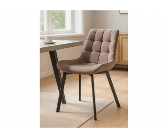 Стул на металлокаркасе Стронг вращающийся латте велютто 08 / черный каркас