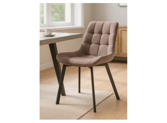 Стул на металлокаркасе Стронг вращающийся латте велютто 08 / черный каркас в Набережных Челнах