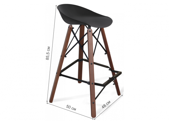 Барный стул SHT-ST19/S80 черный / темный орех в Набережных Челнах