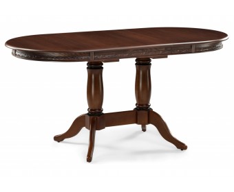 Деревянный стол Кантри 120 овальный орех / коричневая патина