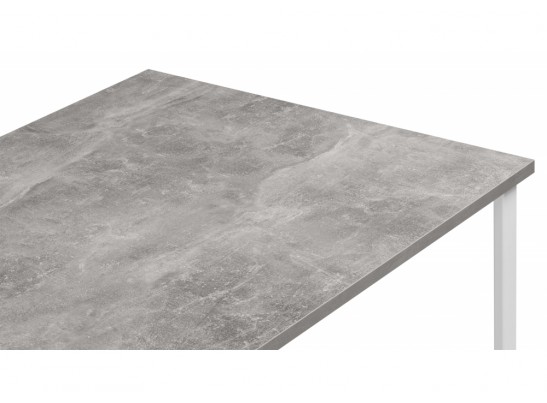 Деревянный стол Лиман 140 x 80 бетон светлый / белый матовый в Набережных Челнах