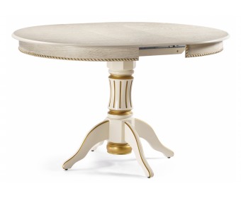 Деревянный стол Павия 100 крем / золотая патина