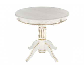 Деревянный стол Павия молочный / золото патина