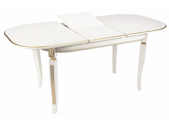 Деревянный стол Romeo 130(170)х85х75 молочный / патина золото в Набережных Челнах